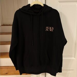 Black Scale Men's Black Hoodie with gold logo graphic design